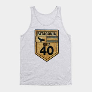 Vintage ruta 40 road sign Tank Top